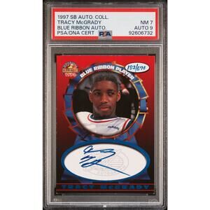 1997 Score Board Autographed Blue Ribbon Autographs Tracy McGrady /670 PSA/DNA 7